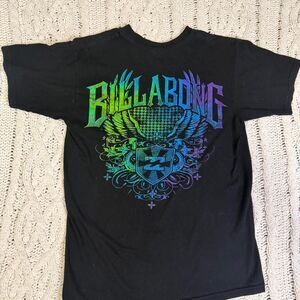 Y2K Themed Billabong Graphic Tee with front and back print Men's Size M
